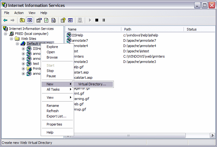 IIS Manager window